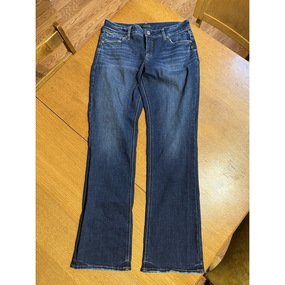 Silver Jeans Elyse Slim Boot Jeans Womens 32x31 Dark Wash Stretch Mid Rise